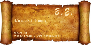 Bánszki Emma névjegykártya