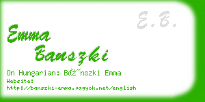 emma banszki business card